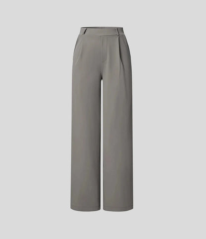 Fall Big Sale!High Waisted Side Pocket Straight Leg Work Pants