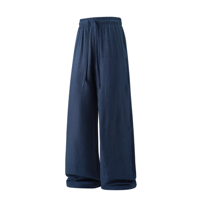 Men's Summer Lightweight Casual Retro Pants – Loose Fit Drawstring Breathable Pants for Indoor & Outdoor Wear