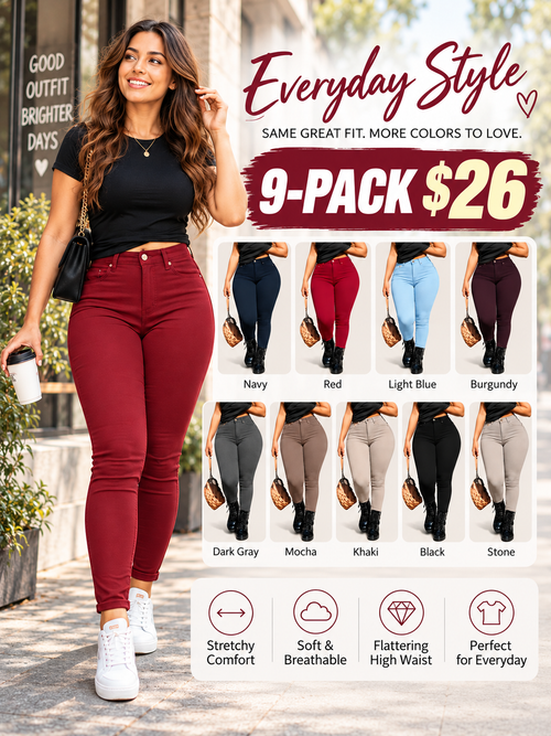 Women's Button-Fly Skinny Pants with Pockets