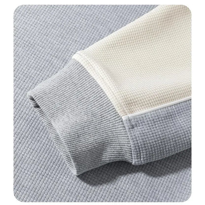 Men's 100% Cotton French Terry Relaxed-Fit Color-Block Crew Neck Sweatshirt