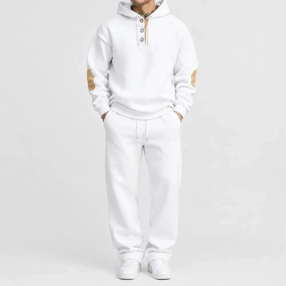 Men's 2-Piece Textured Hoodie Tracksuit