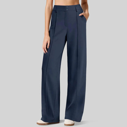 🔥 Letzter Tag: 90 % Rabatt 🔥 Damen-Yogahose mit geradem Bein aus Ponte-Stoff und praktischen Taschen