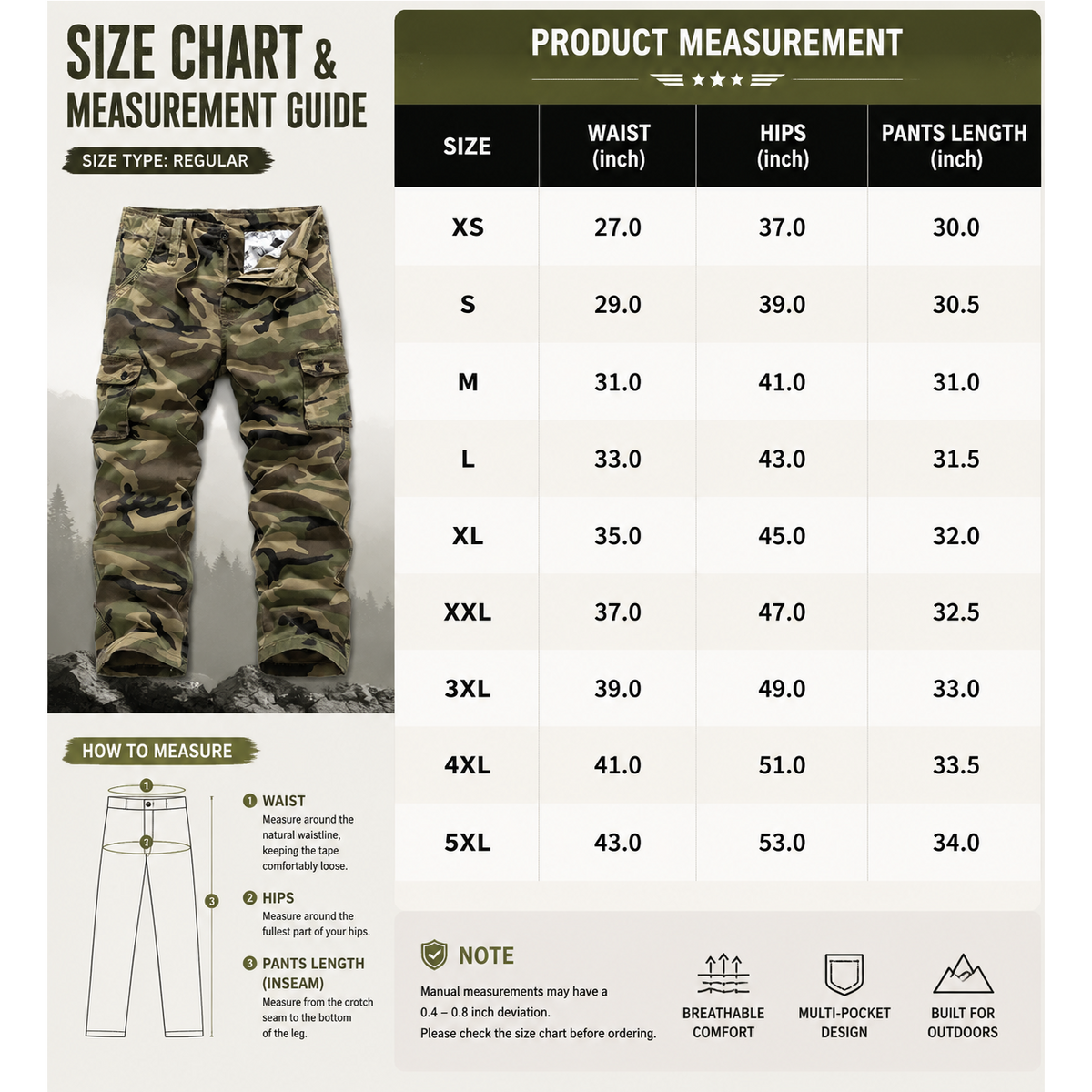【LAST DAY SALE】Men's practical camouflage cargo pant