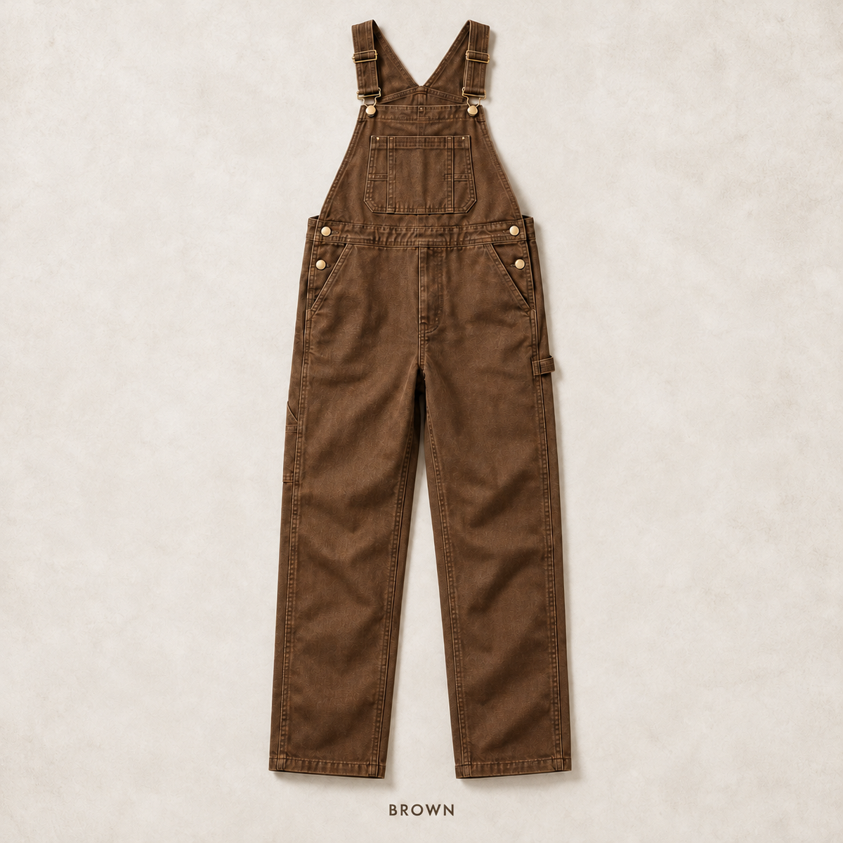 Men's Heavyweight Cotton Denim Overalls Relaxed Fit Straight Leg Dungarees with Multi Pocket Utility