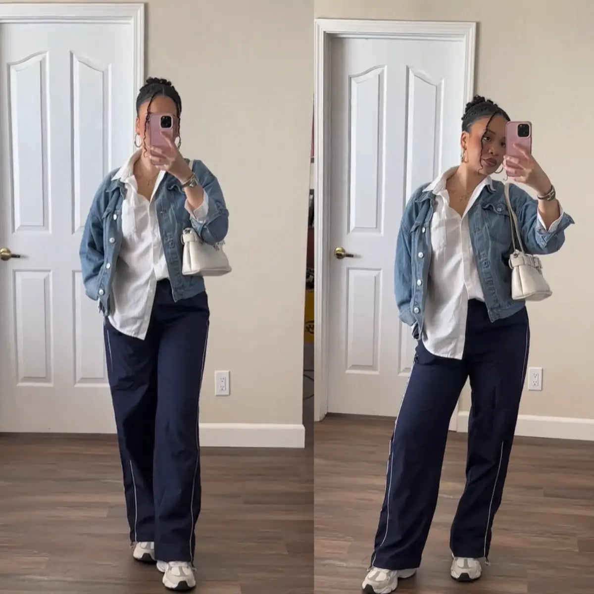 Women's Parachute Pants Wide Leg Baggy Pants Y2K Elastic Waist Jogger Sweatpants Track Pants Streetwear