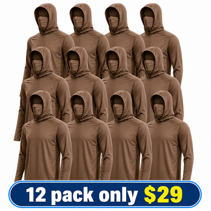 Fishing and Construction Shirts - Hooded UPF 50 Long Sleeve with Gaiter