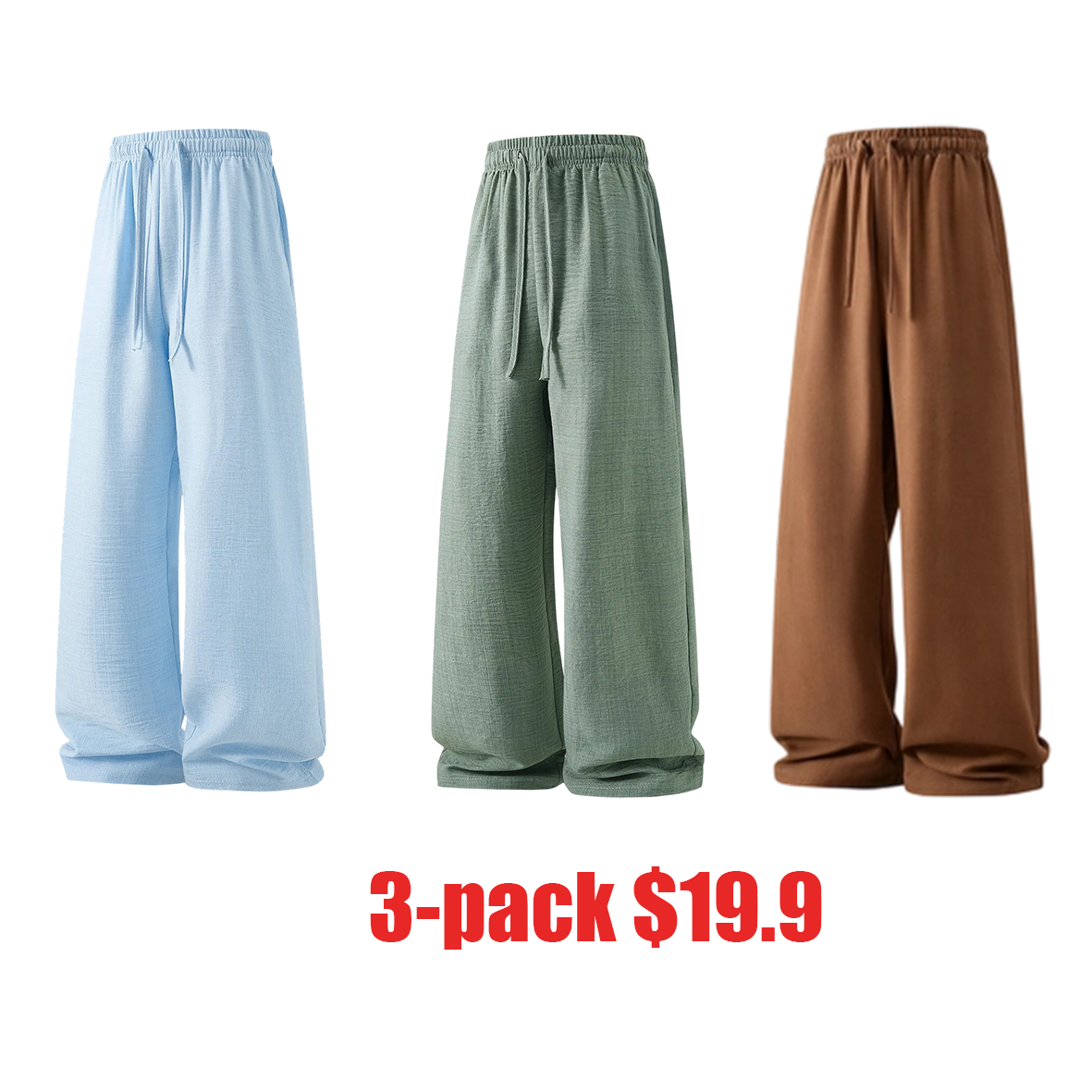 Men's Summer Lightweight Casual Retro Pants – Loose Fit Drawstring Breathable Pants for Indoor & Outdoor Wear