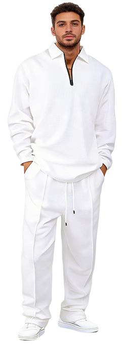 Men's basic casual sweatshirt and sweatpants two-piece set