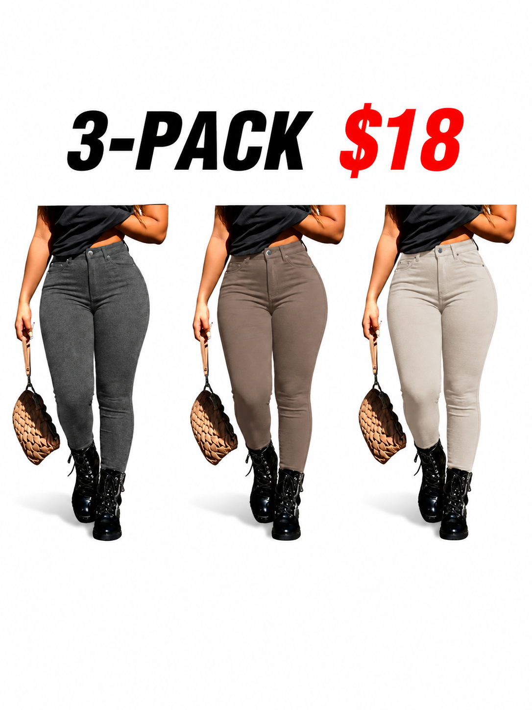 Women's Button-Fly Skinny Pants with Pockets