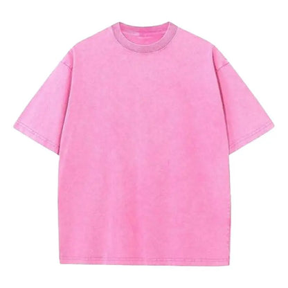 Men's Oversized Vintage Acid-Wash T-Shirt Heavyweight Cotton Streetwear for Gym & Everyday Wear