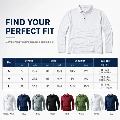 Men's Long Sleeve Collared T-Shirt