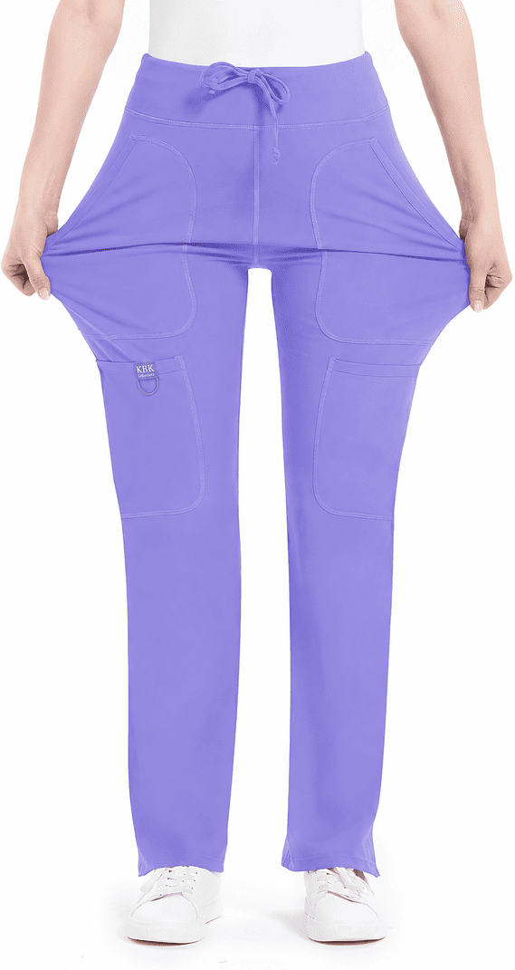 Women's Yoga Scrub Pants - 4-Way Stretch Work Pants with 5 Pockets