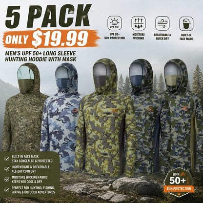 Men's UPF 50+ Long Sleeve Hunting Hoodie with Mask