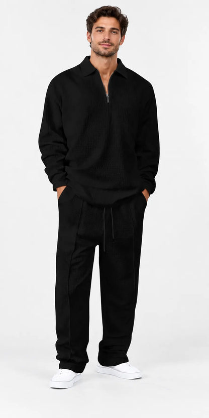 Men's basic casual sweatshirt and sweatpants two-piece set