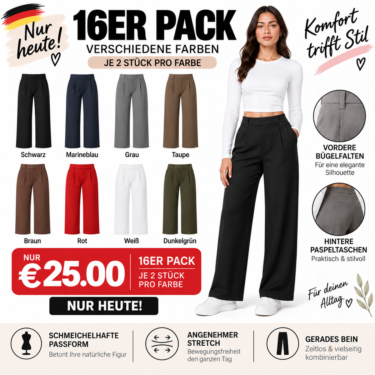 ⏰ Großer Frühlings-Sale! ⏰ Everyday Comfort Pants™ – Schmeichelhafte Stretchhose für echten Alltagskomfort