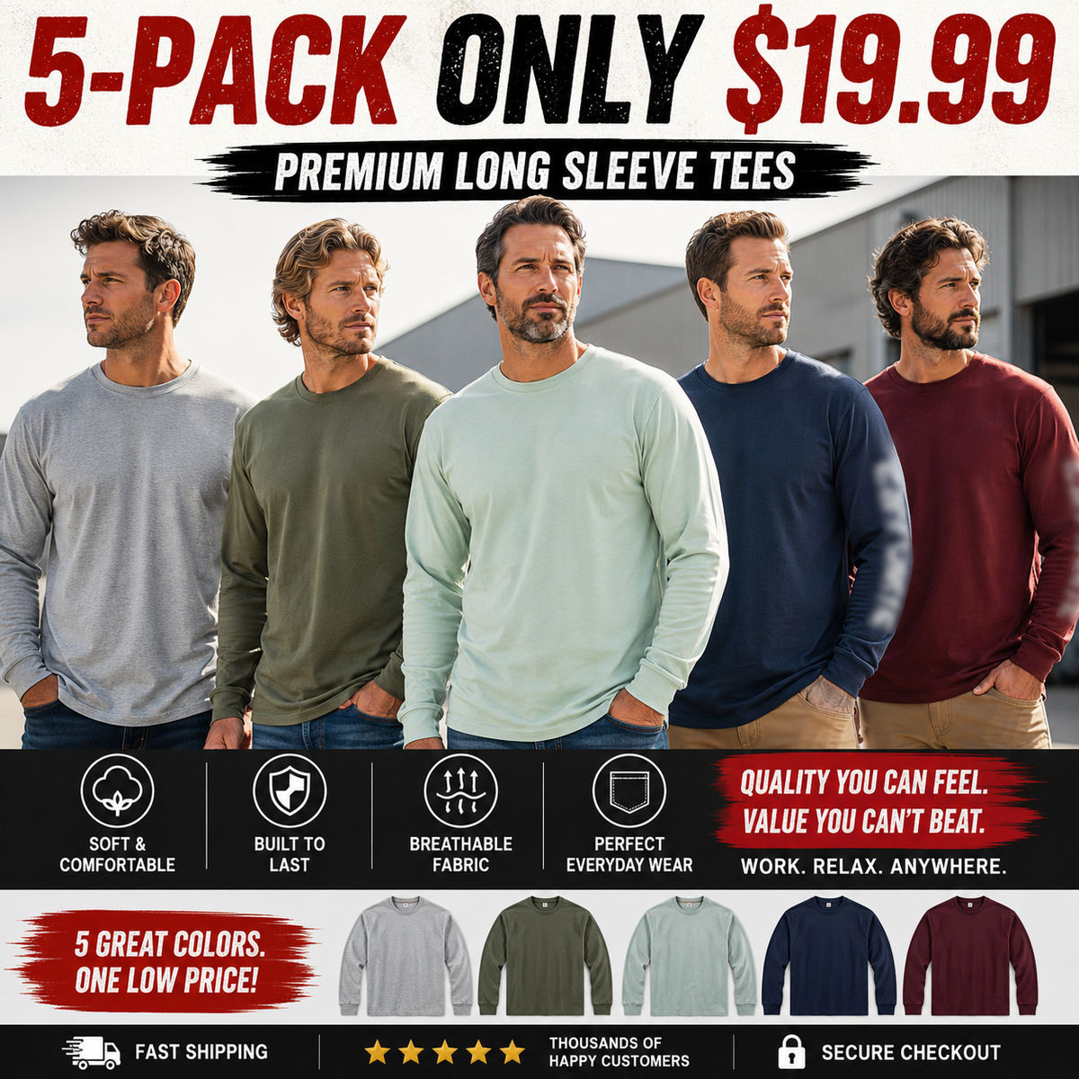 🔥CHT Men's K87 Workwear Loose Fit Heavyweight Short-Sleeve Pocket T-Shirt
