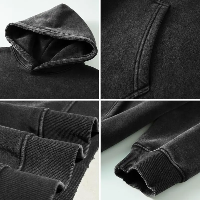 4-Pack Acid Wash Hoodie – Oversized Vintage Unisex Heavyweight Distressed Hoodie