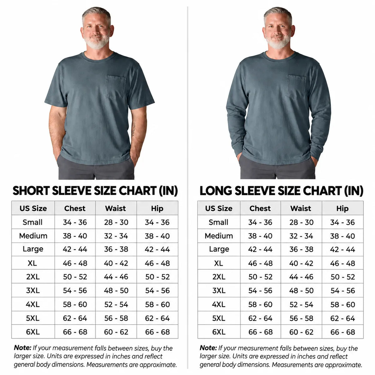 Men’s Heavyweight Pocket T-Shirt Duo – Short & Long Sleeve
