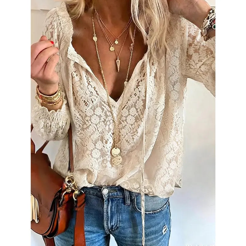 🌷 CHOOSE ANY 3 FOR ONLY $32.99! Luna Lace Elegance Top – 5 Colors to Mix & Match
