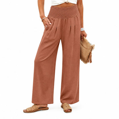 🌿🌿LAST DAY SAVE49%✨Women's Linen Wide Leg Palazzo Pants – High Waist Boho Beach Vacation Lounge Pants