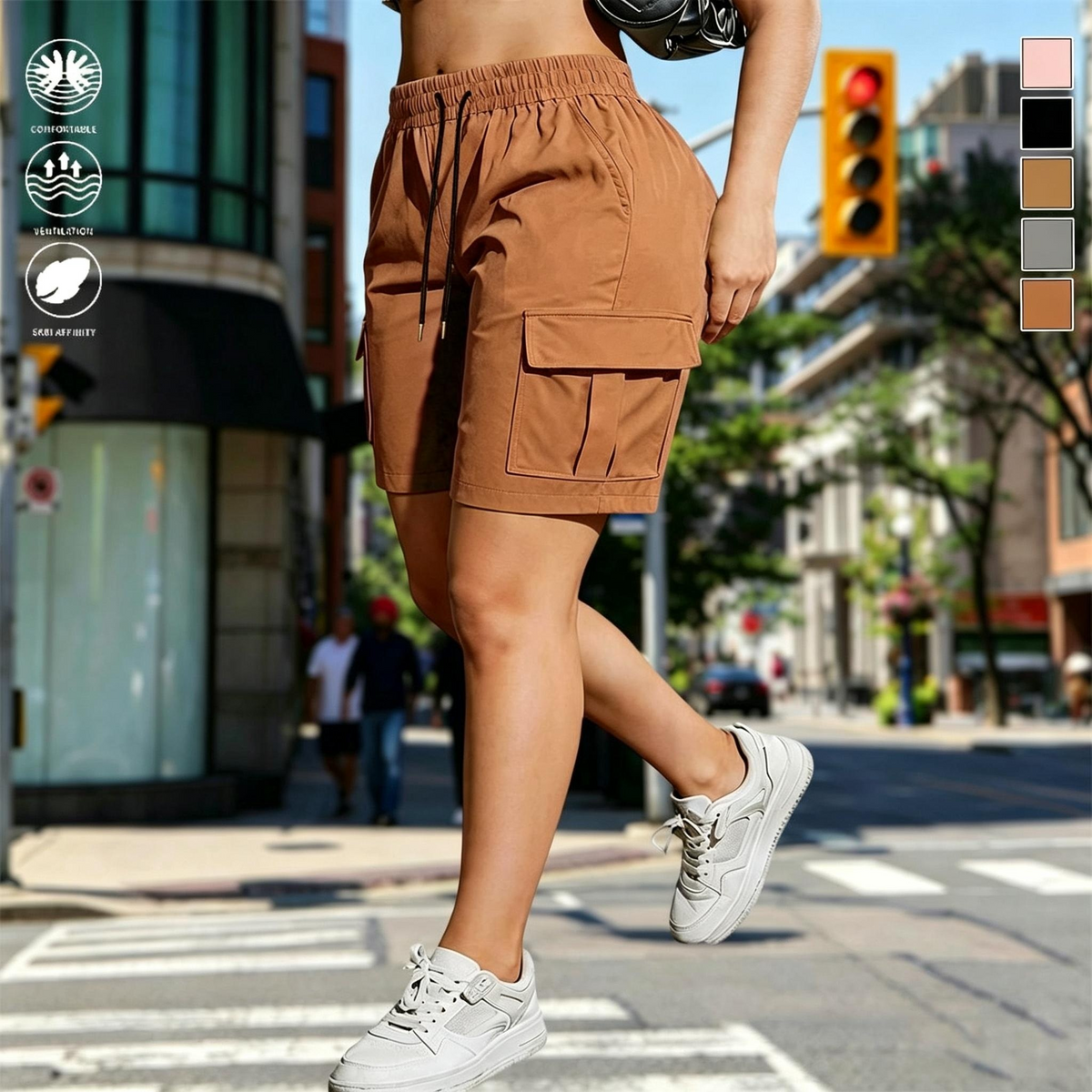 【End of Summer Sale】Women's outdoor cargo shorts—multi-pocket design