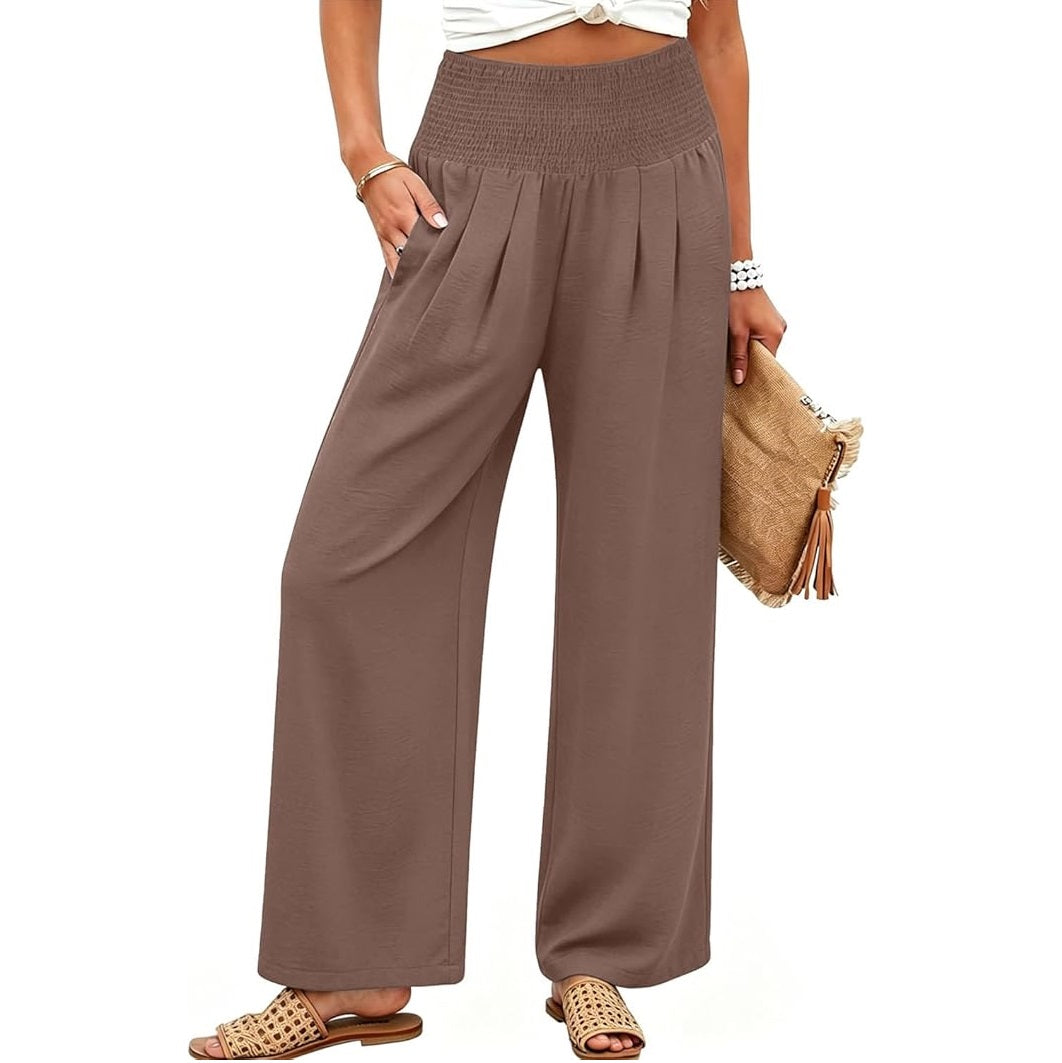 🌿🌿LAST DAY SAVE49%✨Women's Linen Wide Leg Palazzo Pants – High Waist Boho Beach Vacation Lounge Pants