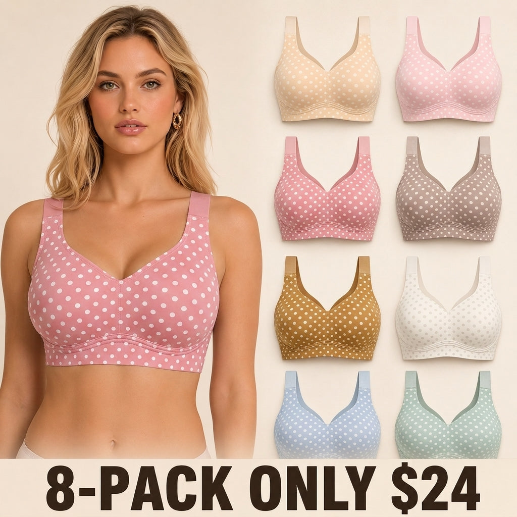 Women's Classic Wireless T‑Shirt Jelly Bra, Full Coverage Smooth Support Bra for All‑Day Everyday Comfort