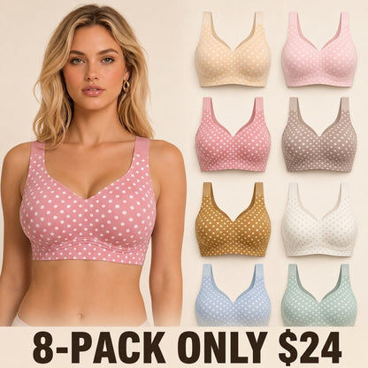 Women's Classic Wireless T‑Shirt Jelly Bra, Full Coverage Smooth Support Bra for All‑Day Everyday Comfort