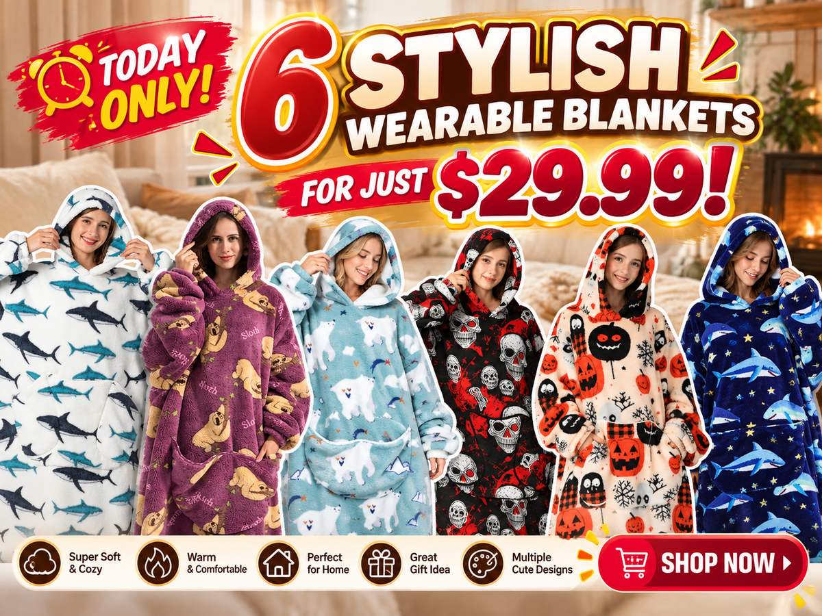 🔥 TODAY ONLY SALE! Msrlassn Oversized Sherpa Wearable Hoodie Blanket – Ultra-Soft, Warm & Cozy | Limited-Time Deal