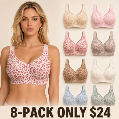 Women's Classic Wireless T‑Shirt Jelly Bra, Full Coverage Smooth Support Bra for All‑Day Everyday Comfort