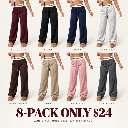Women's Contrast Waistband Wide Leg Sweatpants, Soho Chic Casual Loose Trousers, Spring Autumn Daily Commute Shopping Fashion Bottoms