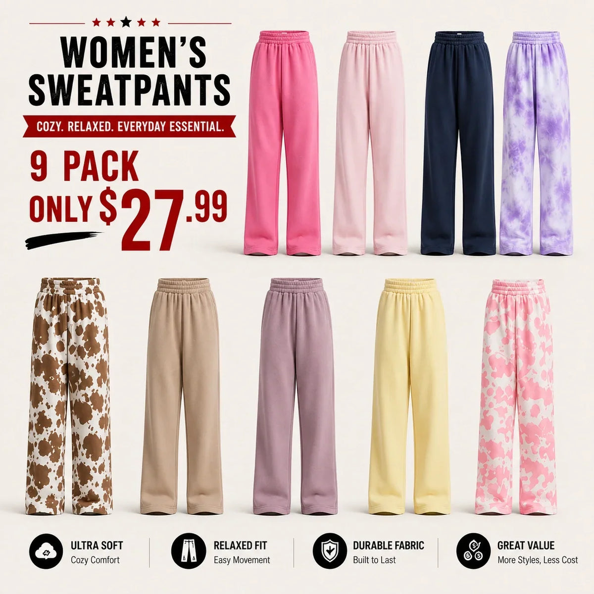 💝💝 Clearance Sale — Limited Stock! 🔥 Minimalist Straight Leg Sweatpants
