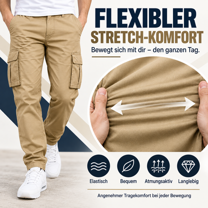 Herren Flex-Stretch Baumwoll-Cargohosen