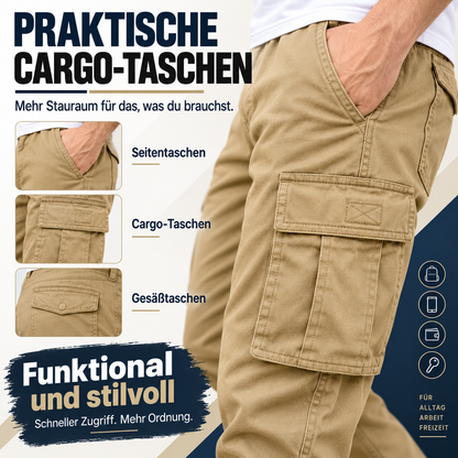 Herren Flex-Stretch Baumwoll-Cargohosen