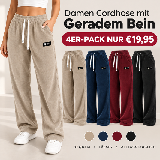 Bestseller✨Einfarbige Cordhose für Damen mit geradem Bein