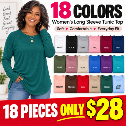 🌟Women's Casual Basic Baggy Loose-Fit Tunic Top
