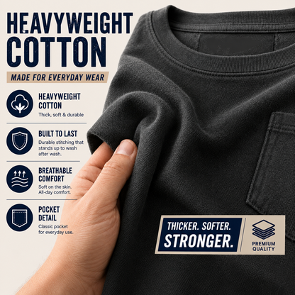 Classic Heavyweight Pocket Work Tee – Relaxed Fit, Built for Everyday Work