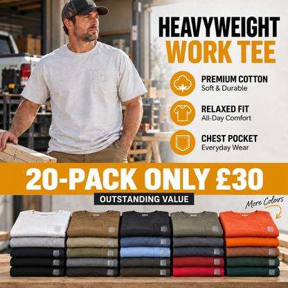 Classic Heavyweight Pocket Work Tee – Relaxed Fit, Built for Everyday Work