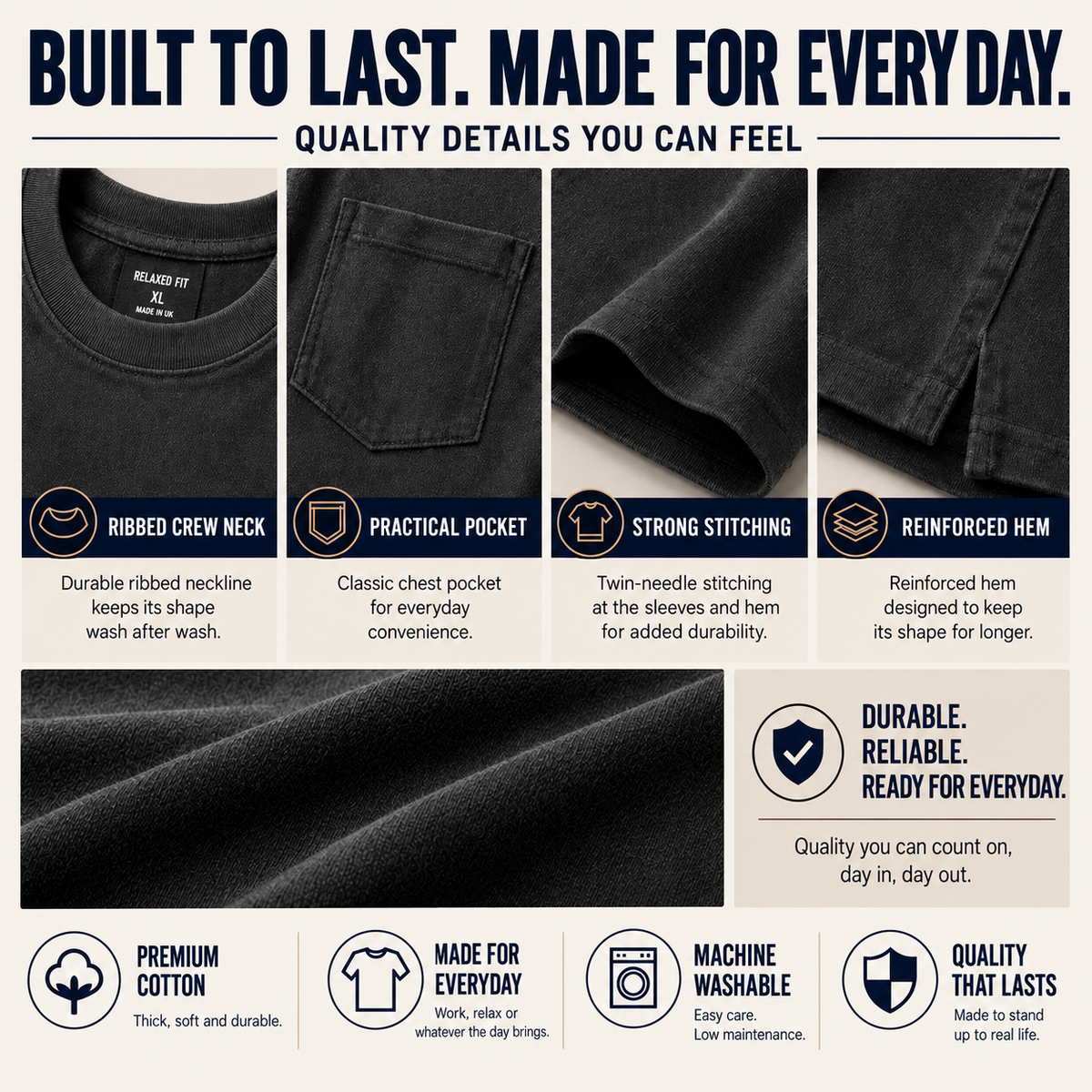 Classic Heavyweight Pocket Work Tee – Relaxed Fit, Built for Everyday Work