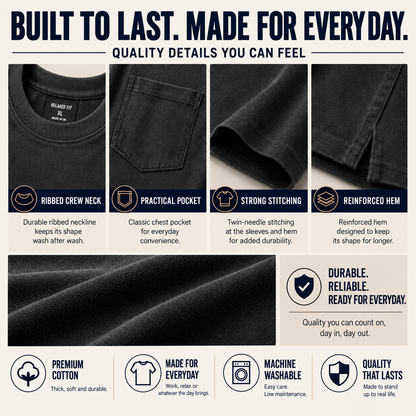 Classic Heavyweight Pocket Work Tee – Relaxed Fit, Built for Everyday Work