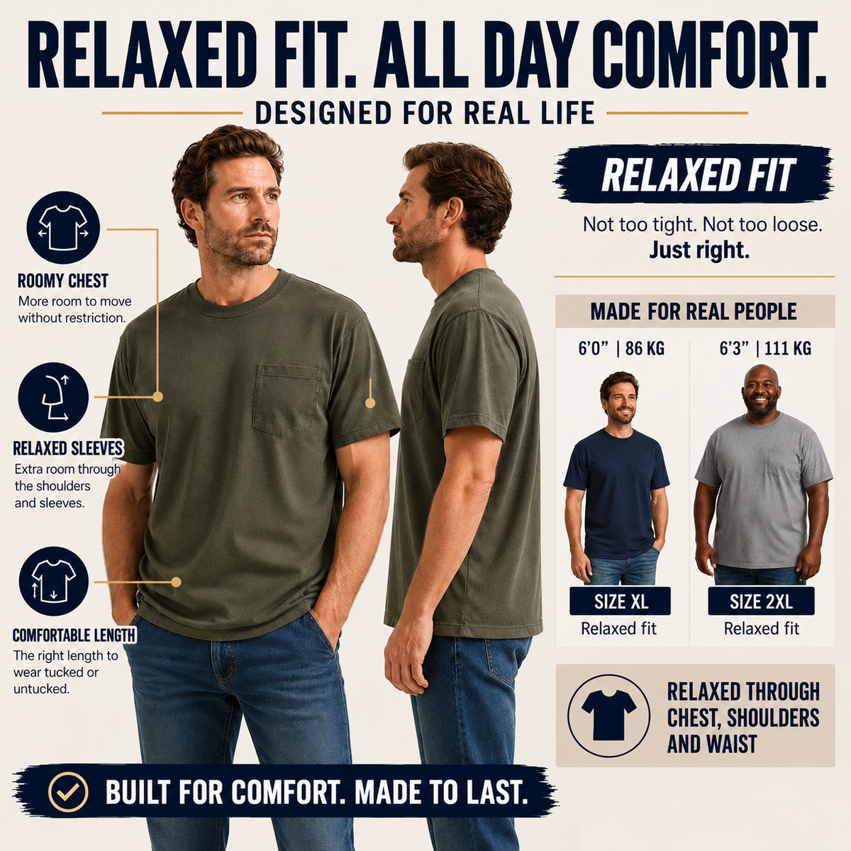 Classic Heavyweight Pocket Work Tee – Relaxed Fit, Built for Everyday Work