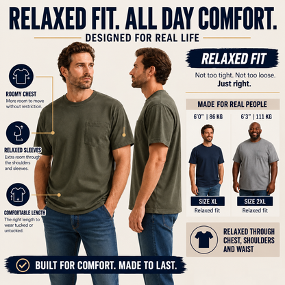 Classic Heavyweight Pocket Work Tee – Relaxed Fit, Built for Everyday Work
