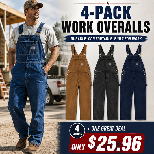 Men's Heavy-Duty Denim Bib Overalls – Rugged Workwear with Utility Pockets