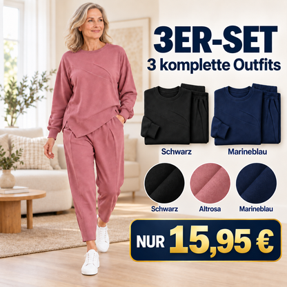 2-teiliges Damen-Freizeitset mit asymmetrischem Sweatshirt