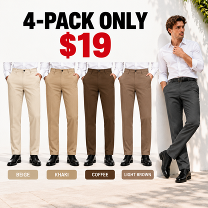 Men's Stretch Dress Pants — Wrinkle-Free Golf Trousers