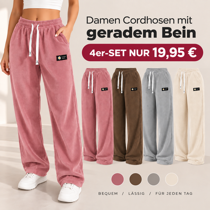 LETZTER TAG DES ANGEBOTS Damen Cordhose mit geradem Bein – 100 % Baumwolle-1