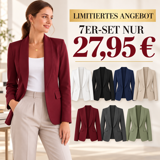 Schluss mit komplizierten Büro-Looks – Damen Blazer mit offener Vorderseite