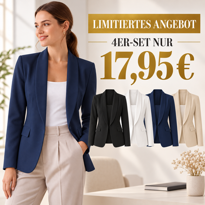 Schluss mit komplizierten Büro-Looks – Damen Blazer mit offener Vorderseite