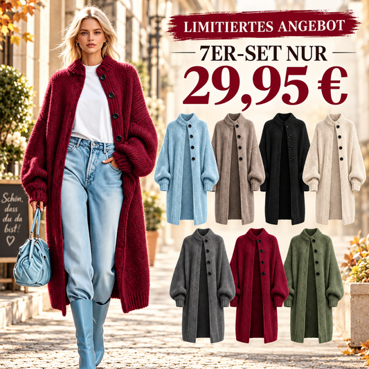 Kuschelige Wärme & lässige Eleganz – Langer Grobstrickmantel