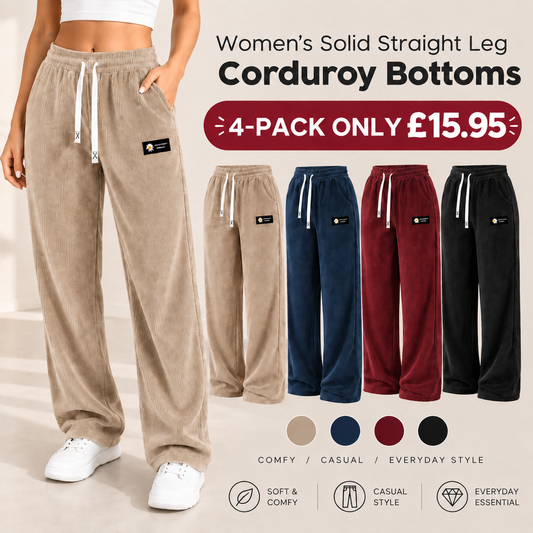 🔥 LAST DAY SALE🔥 –Women's Solid Straight Leg Corduroy Bottoms-100% Cotton